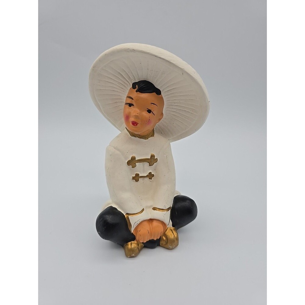 Universal Statuart Co Chinese Chalkware Boy Figure Circa 1950's